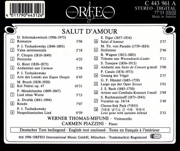 Salut d'amour - Favourite Pieces for Cello.