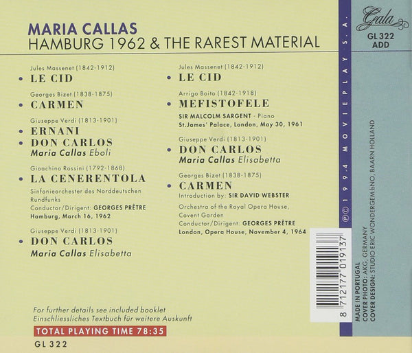 Maria Callas - Hamburg 1962