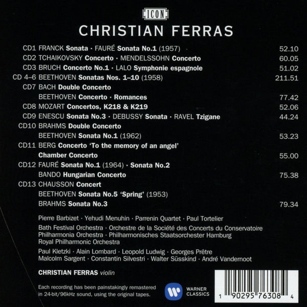 CHRISTIAN FERRAS - Icon: The Complete HMV & Telefunken Recordings