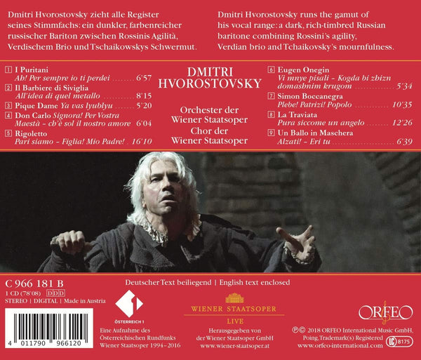 Dmitri Hvorostosky - Live Recordings 1994-2016 from I Puritani, Pique Dame, Rigoletto, Don Carlo, Eugen Onegin, Il Barbiere di Siviglia & more.