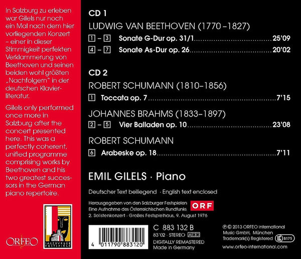 Emil Gilels play Beethoven, Brahms & Schumann