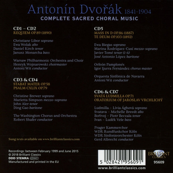 Dvorak: Complete Sacred Choral Music - 7 CD set