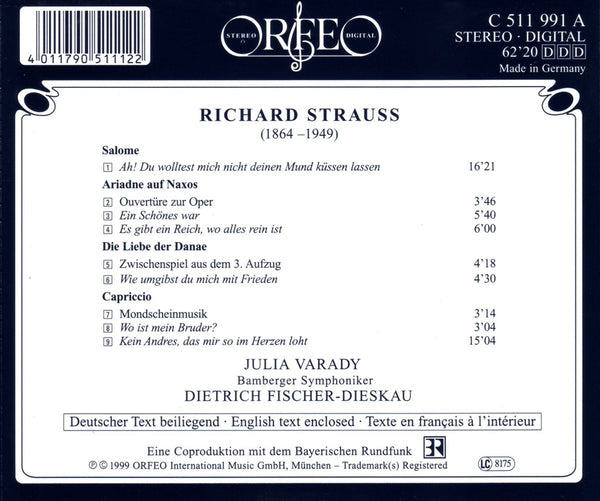 Julia Varady - Sings R. Strauss: Salome, Ariadne auf Naxos, Capriccio & Die Liebe der Danae