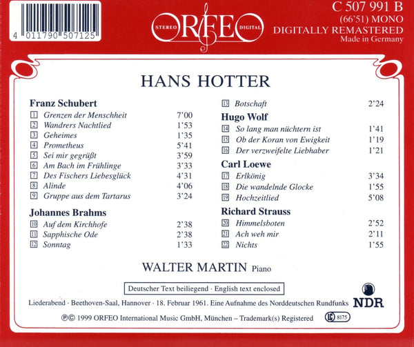 Hans Hotter - Liederabend