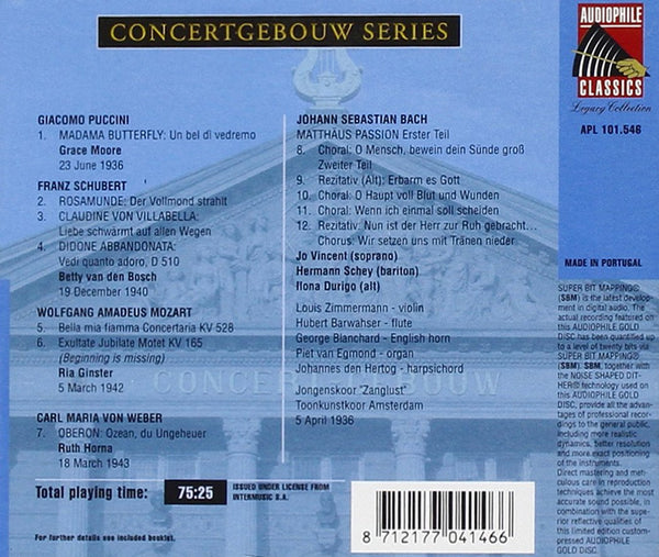 Vocal Excerpts 1936- 1943. Concertgebouworkest/ Willem Mengelberg