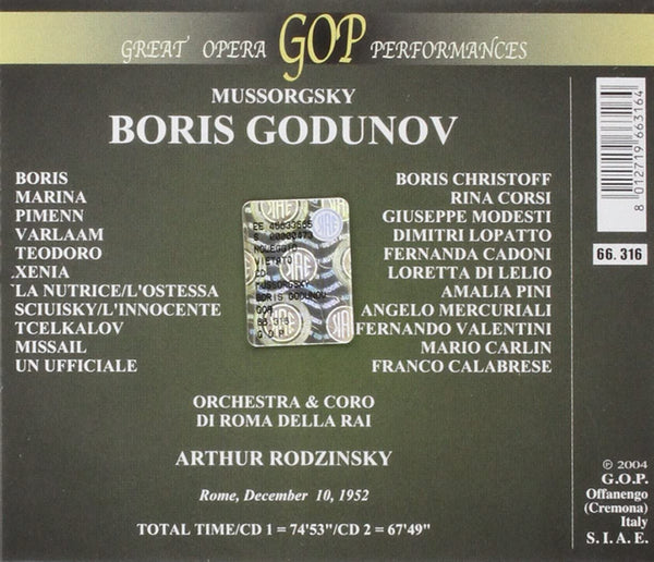 Mussorgsky: BORIS GODUNOV (in Italian)