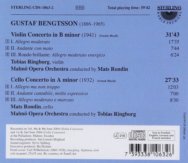 Gustaf Bengtsson (1886-1965): Violin Concerto / Cello Concerto