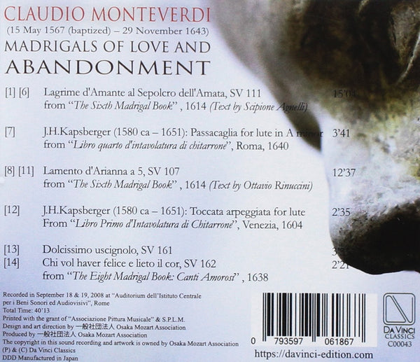 Monteverdi: Madrigals of Love and Abandonment