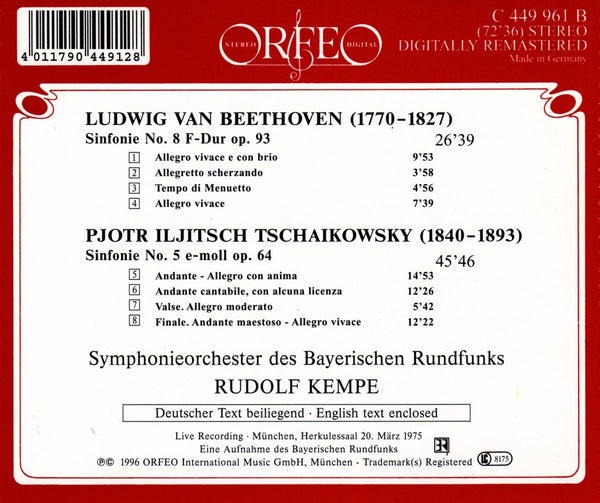 Beethoven: Symphony No. 8/Tchaikovsky: Symphony No. 5