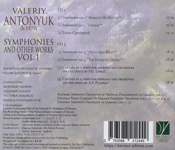 Valery Antonyuk (b.1979): Symphonies & Other Works Vol.1