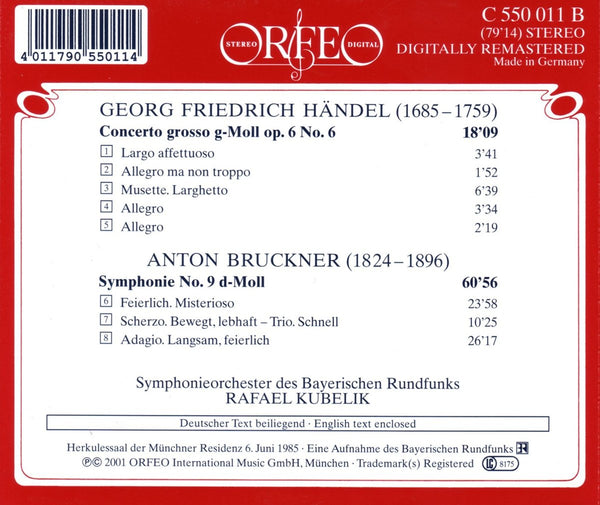 Handel: Concerto Grosso; Bruckner: Symphony No. 9