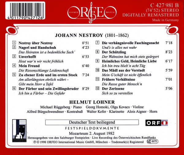 Nestroy Johann: Monologe und Couplets