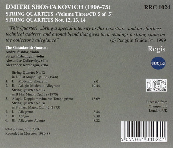 Shostakovich: String Quartets 12, 13 &14