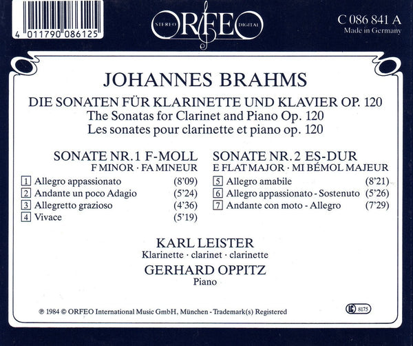 Brahms: Sonatas for Clarinet & Piano, Op. 120