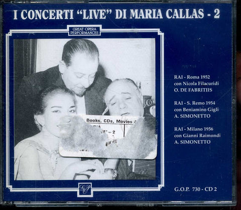 Maria Callas - Live Concerti, vol.2 - Rome 1952, San Remo 1954 & Milan 1956