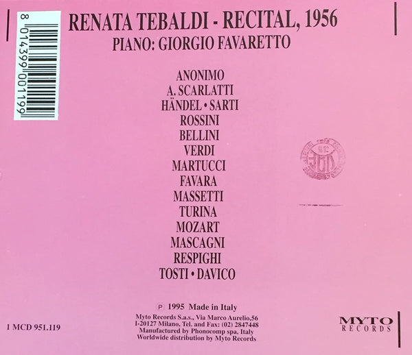 Renata Tebaldi - Recital 1956