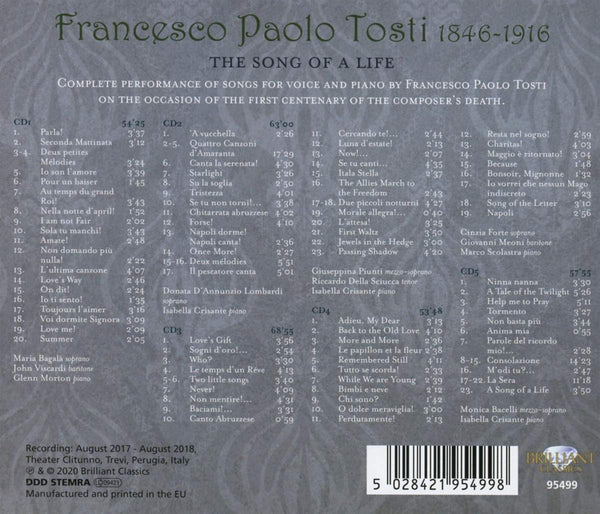 Tosti (1846-1916): The Complete Song Cycles, vol. 2 - 5 CD set