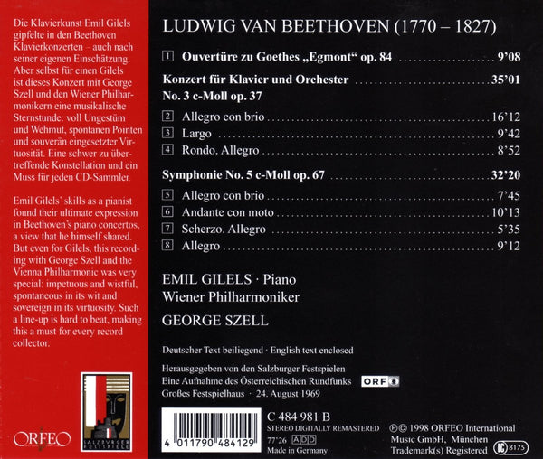 Beethoven: Symphony No. 5. Piano Concerto No. 3
