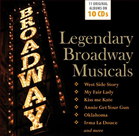 Legendary Broadway Musicals - Include Excerpts of My Fairy Lady, Kiss Me Kate, Irma La Douce, Girl Crazy, Annie Get Your Gun, Lady in The Dark, South Pacific, On The Town, Guys and Dolls, West Side Story & more.