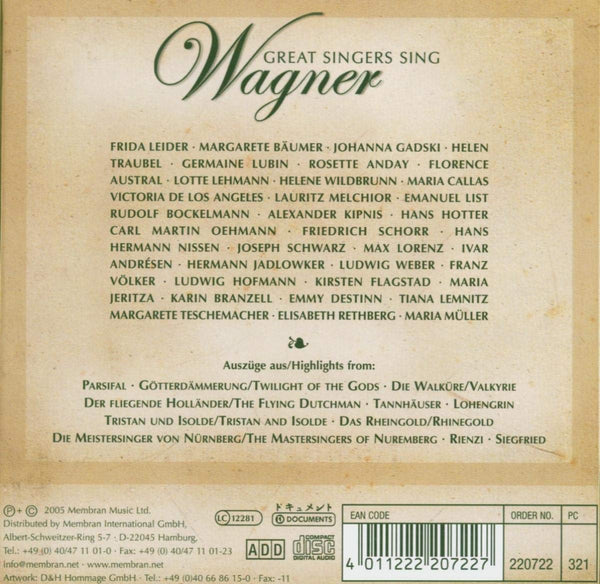 Great Singers Sing Wagner