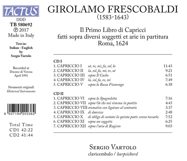 Il Primo Libro Di Capricci, Roma 1624