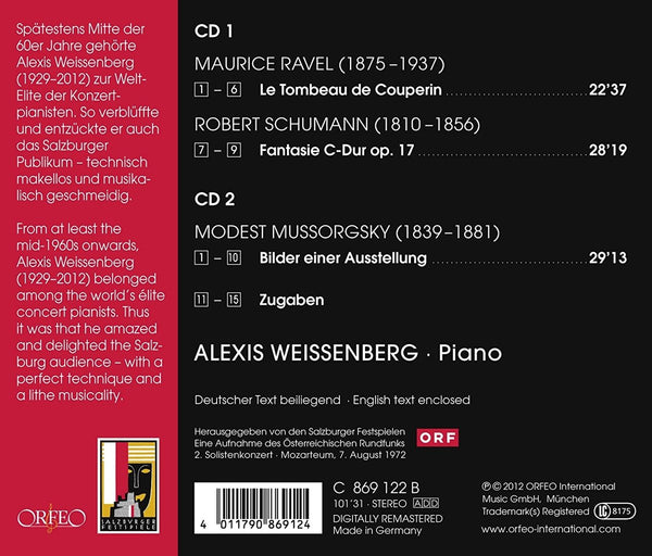 Alexis Weissenberg plays Ravel,  Schuman& Mussorgsky