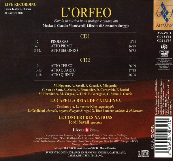 MONTEVERDI: L´Orfeo