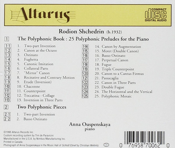 Rodion Shchedrin (b. 1932): The Polyphonic Book - 25 Polyphonic Preludes for Piano