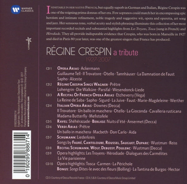 REGINE CRESPIN (1927-2007) - A Tribute (10CDs)