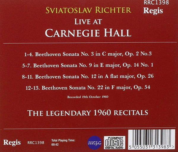 Live at Carnegie Hall - Beethoven: Piano Sonatas No. 3, 9, 12 & 22