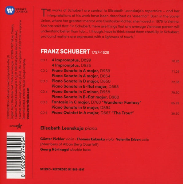 Schubert: Sonatas. Impromptus. Wanderer Fantasy. Trout Quintet. (6CDs)