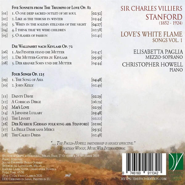 Charles Villiers Stanford: Love's White Flame, Songs Vol. 1