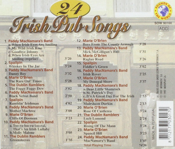 24 Irish Pub Songs