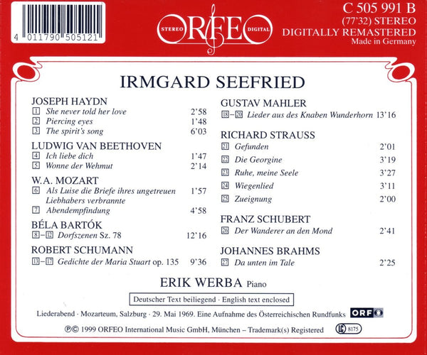 Irmgard Seefried sings Haydn, Beethoven, Mozart, Mahler, Bartok & more