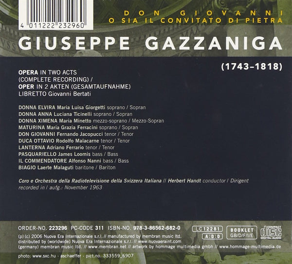 Gazzaniga (1743-1818): DON GIOVANNI