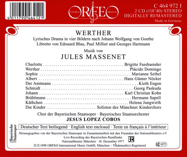 Massenet: WERTHER