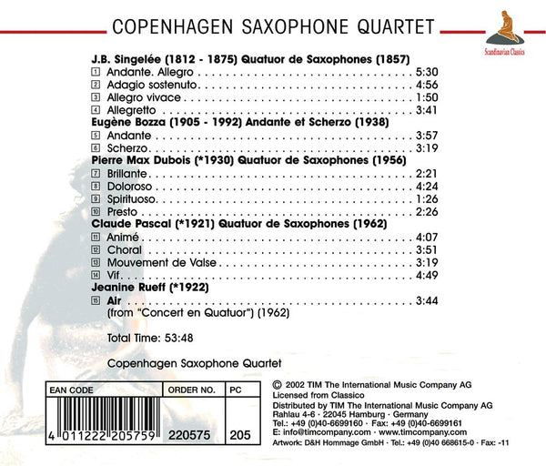 Works for Saxophone Quartet by Singelée, Bozza, Dubois & others