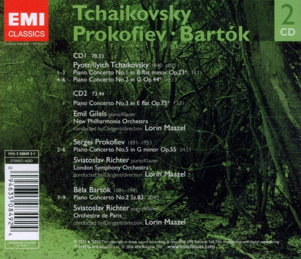 Tchaikovsky: Piano Concertos 1-3. Prokofiev: Piano Concerto No.5. Bartok: Piano Concerto No.2