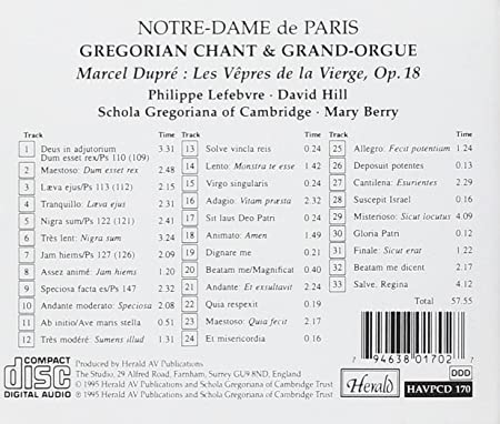 Marcel Dupré: Vêpres de la Vièrge, Op. 18