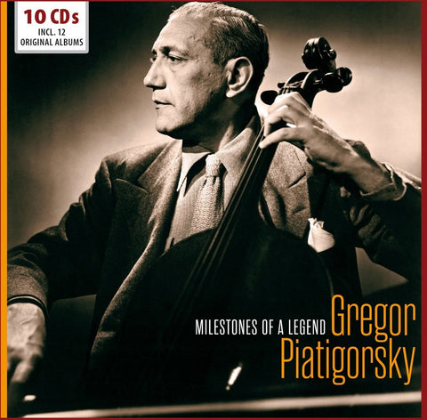 Gregor Piatigorsky: Milestones of a Legend. Features pieces by Beethoven, Brahms, Hindemith, Tchaikovsky, Dvorak, Walton, Elgar, Strauss, Grieg, Schumann & more.
