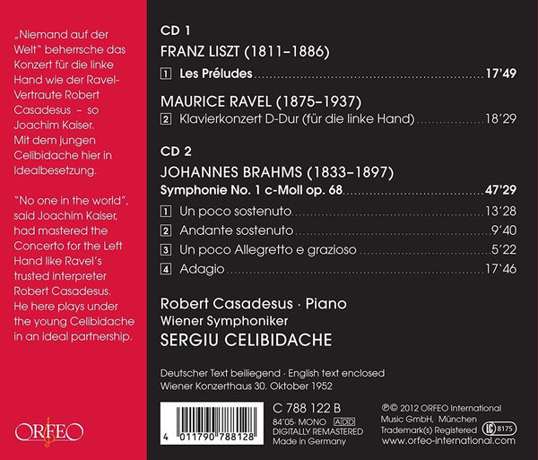 Brahms: Symphony No. 1. Liszt: Les Preludes. Ravel: Piano Concerto for the Left Hand