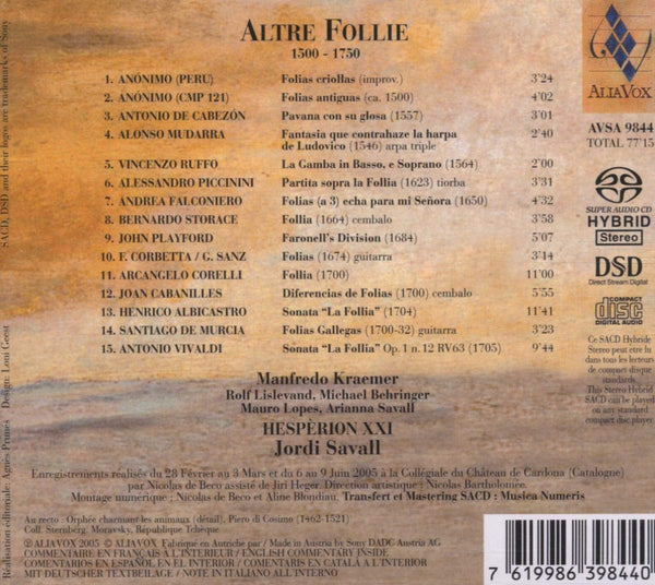 Altre Follie 1500 - 1750