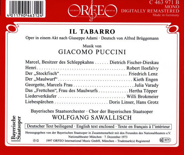 Puccini: IL TABARRO (Der Mantel) (in German)