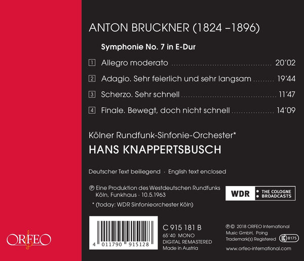 Bruckner: Symphony No. 7 In E Major