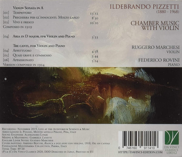 Ildebrando Pizzetti (1880-1968): Chamber Music With Violin