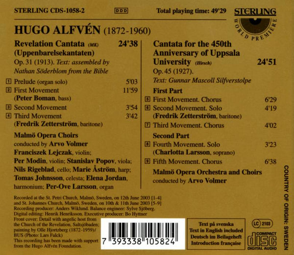 Hugo Alfven (1872-1960): Cantatas Volume 2