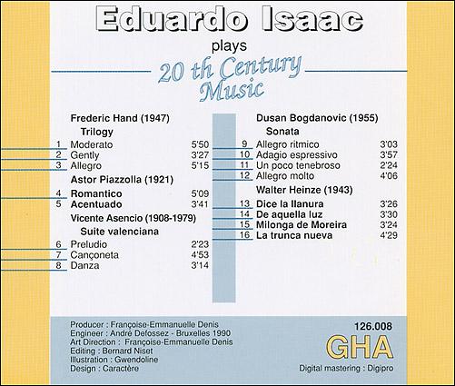 Eduardo Isaac Plays 20th Century Music