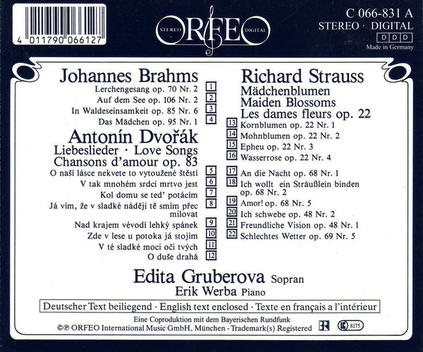 Edita Gruberova - Lieder by Brahms, Strauss &Dvorák