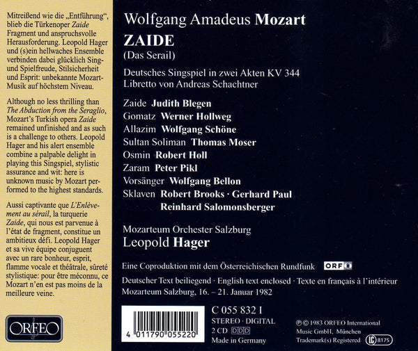 Mozart: ZAÏDE