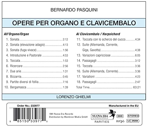 Pasquini: Works for Organ & Harpsichord